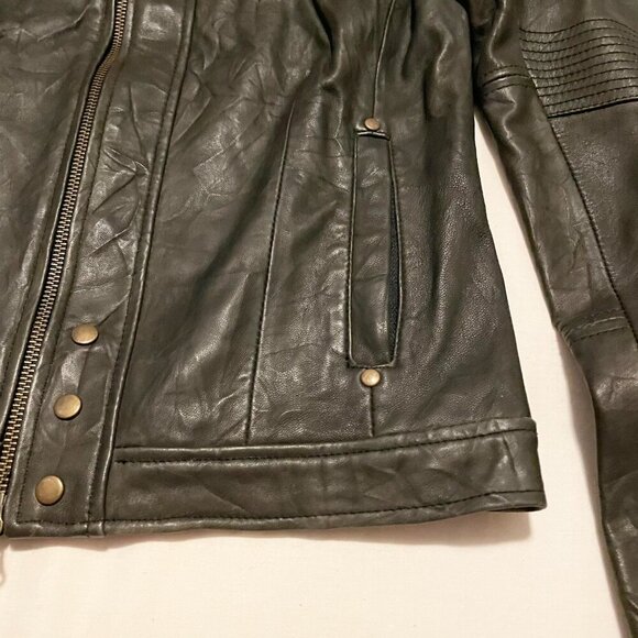 Moda International Womens Leather Jacket Size Medium - Picture 7 of 16